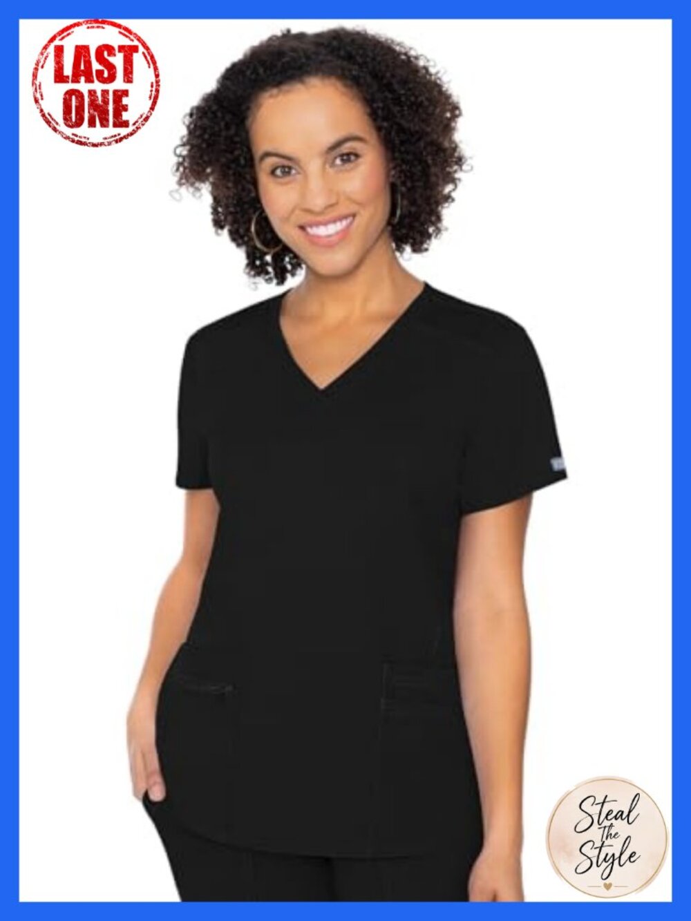 Med Couture Scrub Top V-Neck 4 Pocket 2-Way Stretch Medical